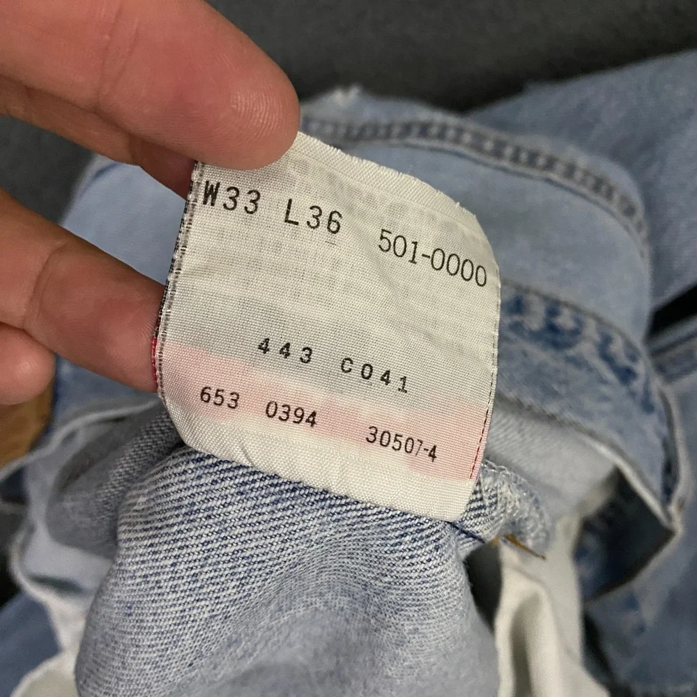 Vintage 90s Levis 501xx Jeans FITS 29x32 Button Fly Light Wash Blue Made in USA